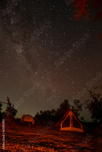 Night time at a camp site on Ol Pejeta Conservancy, Kenya, Africa