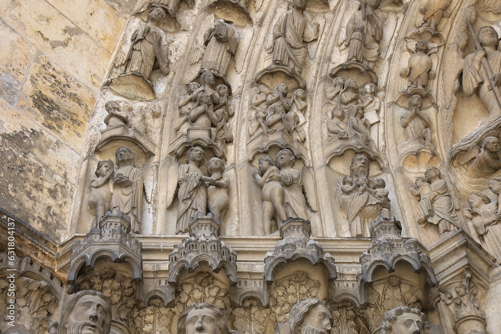 La cathédrale Notre Dame de Chartres, cathédrale de style gothique, ville de Chartres, département de l'Eure et Loir, France