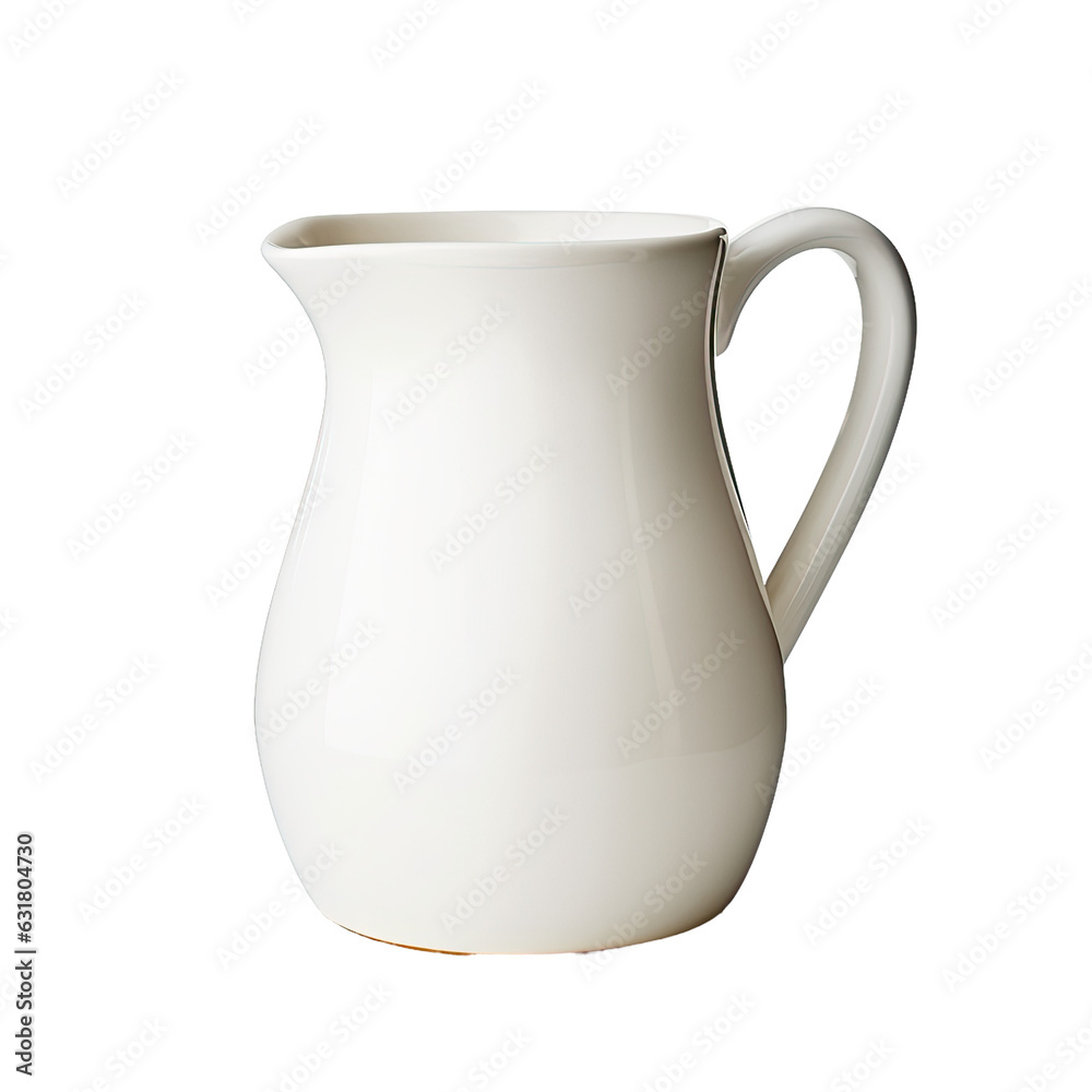 Ceramic milk pitcher on transparent backround for packaging. Ceramic milk pitcher on transparent backround for packaging.