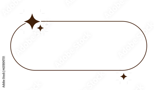 Modern minimalist aesthetic line elements, trendy linear frames with stars, geometric forms