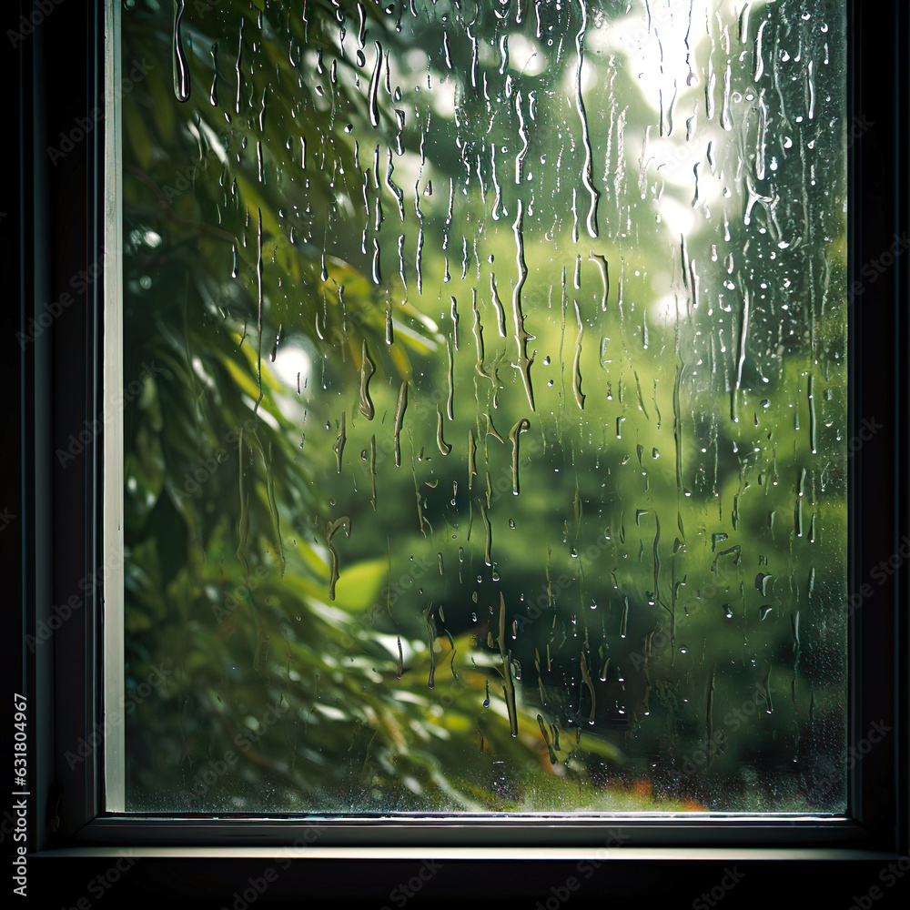 Fototapeta premium rainy day, rain on window