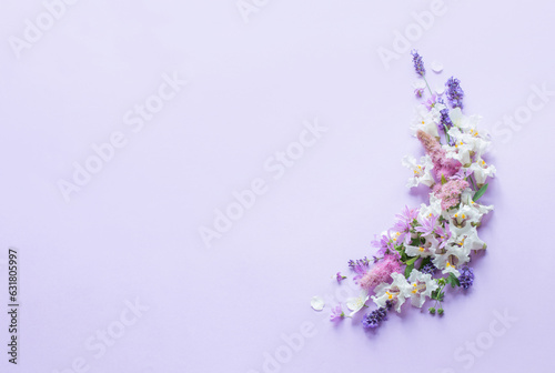 white and purple flowers on purple paper background