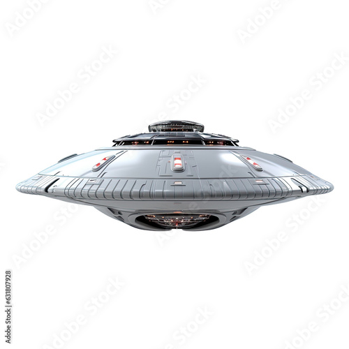 Bottom view an alien spacecraft flying in isolation on a transparent backround фототапет