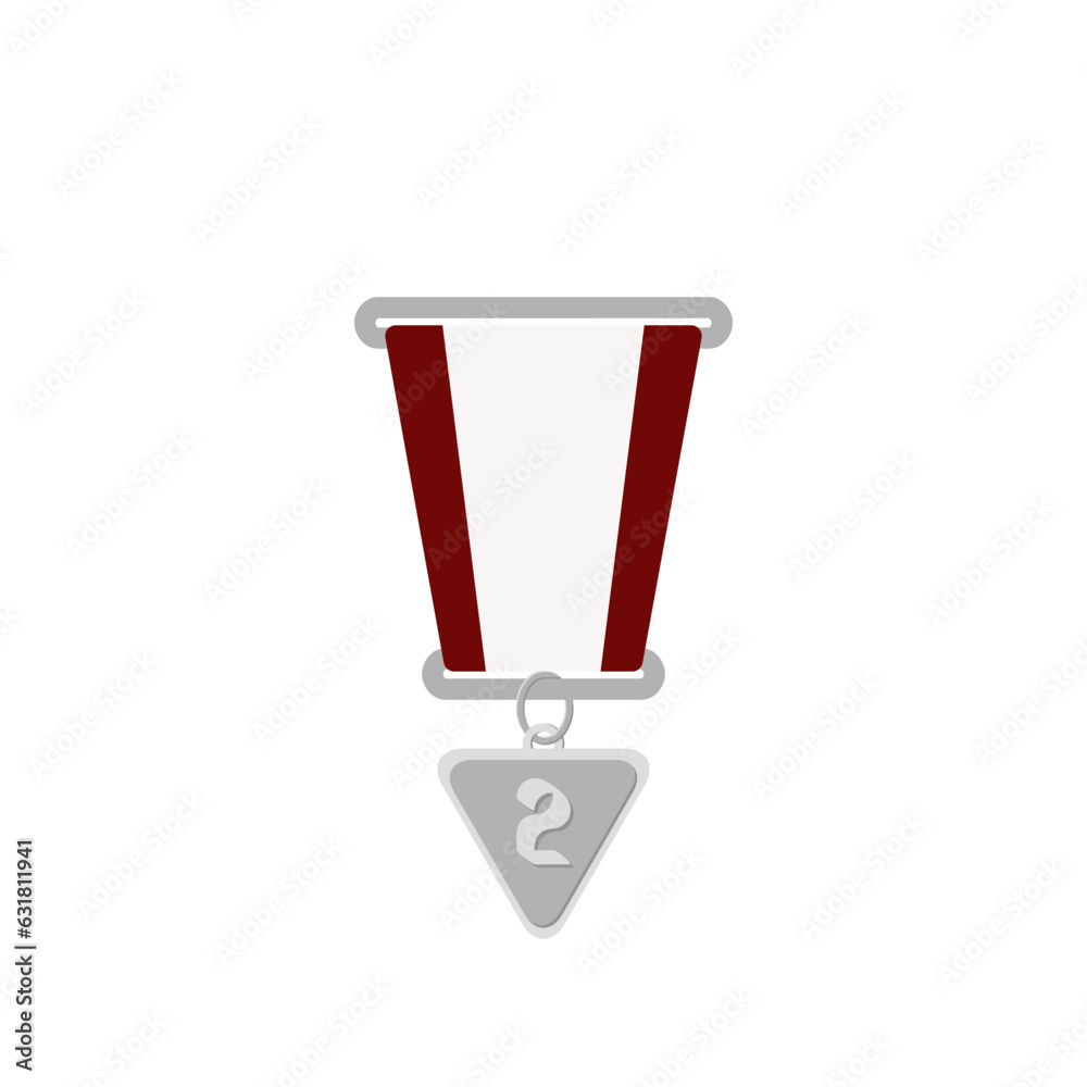 Silver Medal Second Place Ribbon Basic Shape