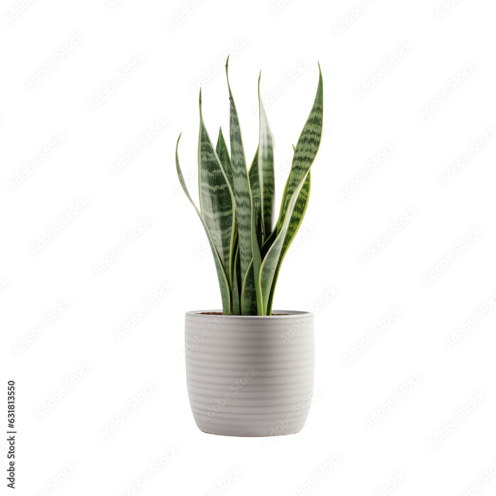 Sansevieria plant in pot, grey pot, transparent backround. Sansevieria plant in pot, grey pot, transparent backround.