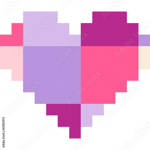 Heart cartoon icon in pixel style