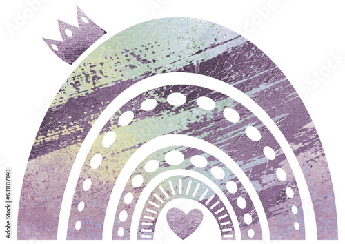 Regenbogen mit Herz und Krone