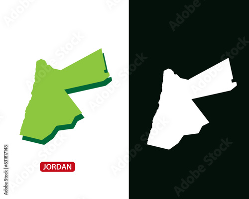 Jordan Map icon flat style icon vector logo illustration