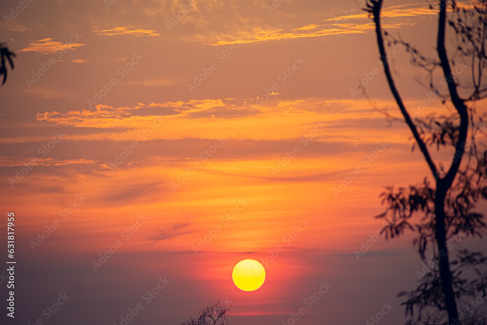 Awesome sunset natural view in the monsoon season in North east India. Awesome sunset natural view in the monsoon season in North east India.