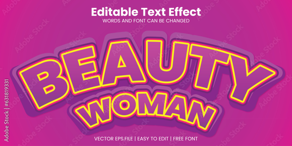 Free vector Beauty Woman text effect Free vector Beauty Woman text effect