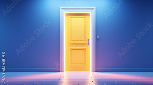 Door, passage, portal - neon colors, geometric shapes, lasers, light, clouds – To have a choice - created with Generative AI technology