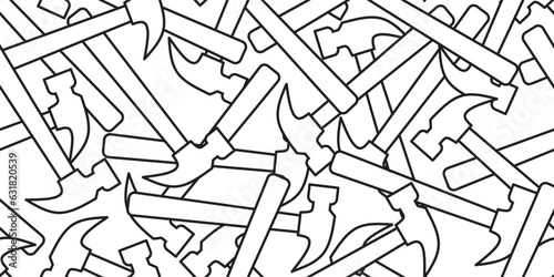 black white hammer seamless pattern