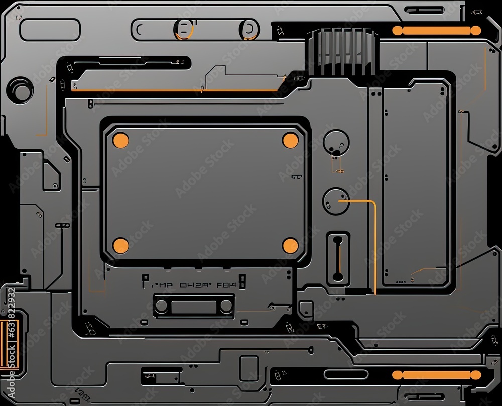 Obraz premium Scifi wall texture panel. Generative AI