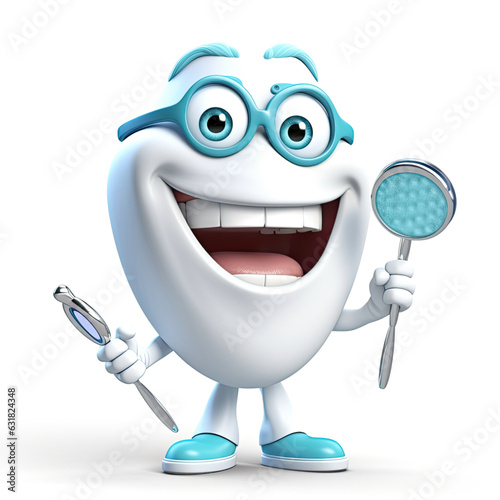 Vector illustration of a tooth character in a scrub, perfect for a dental clinic