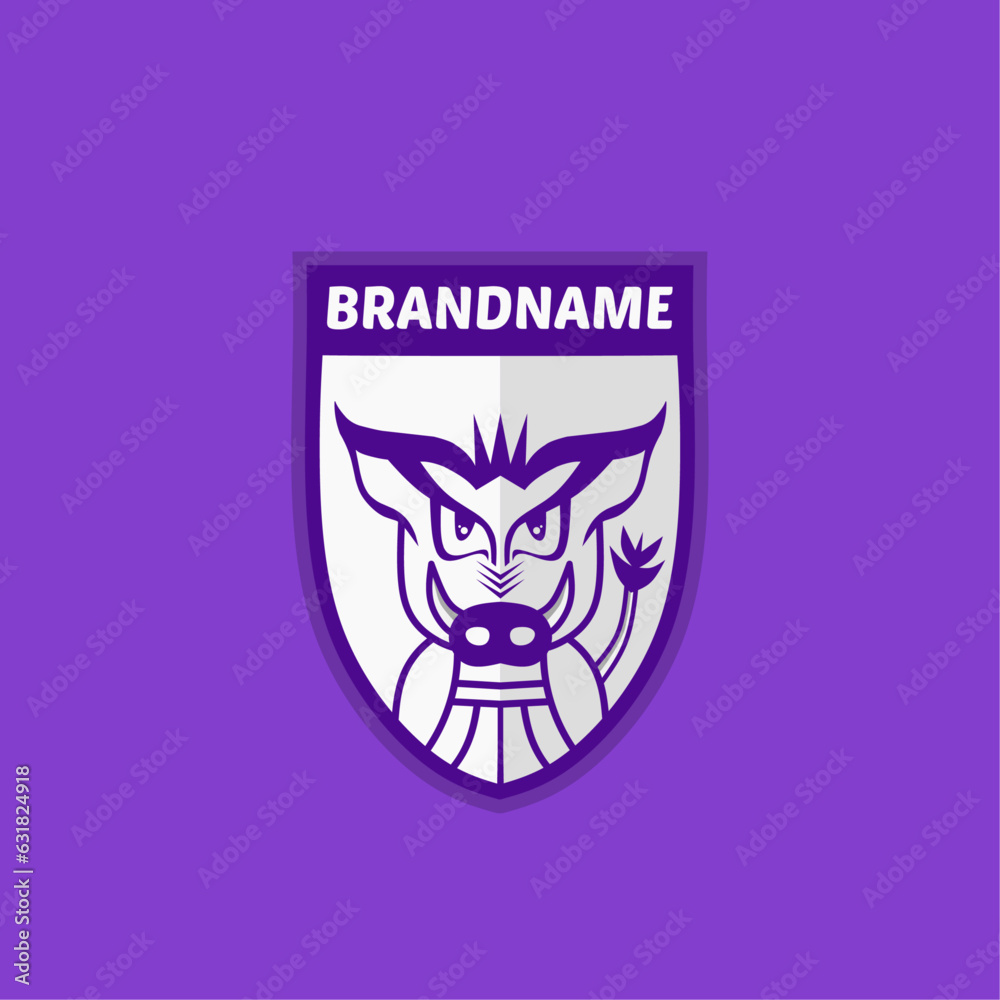 Angry Wild Boar Logo for Sport Logo Modern Cool Simple Editable