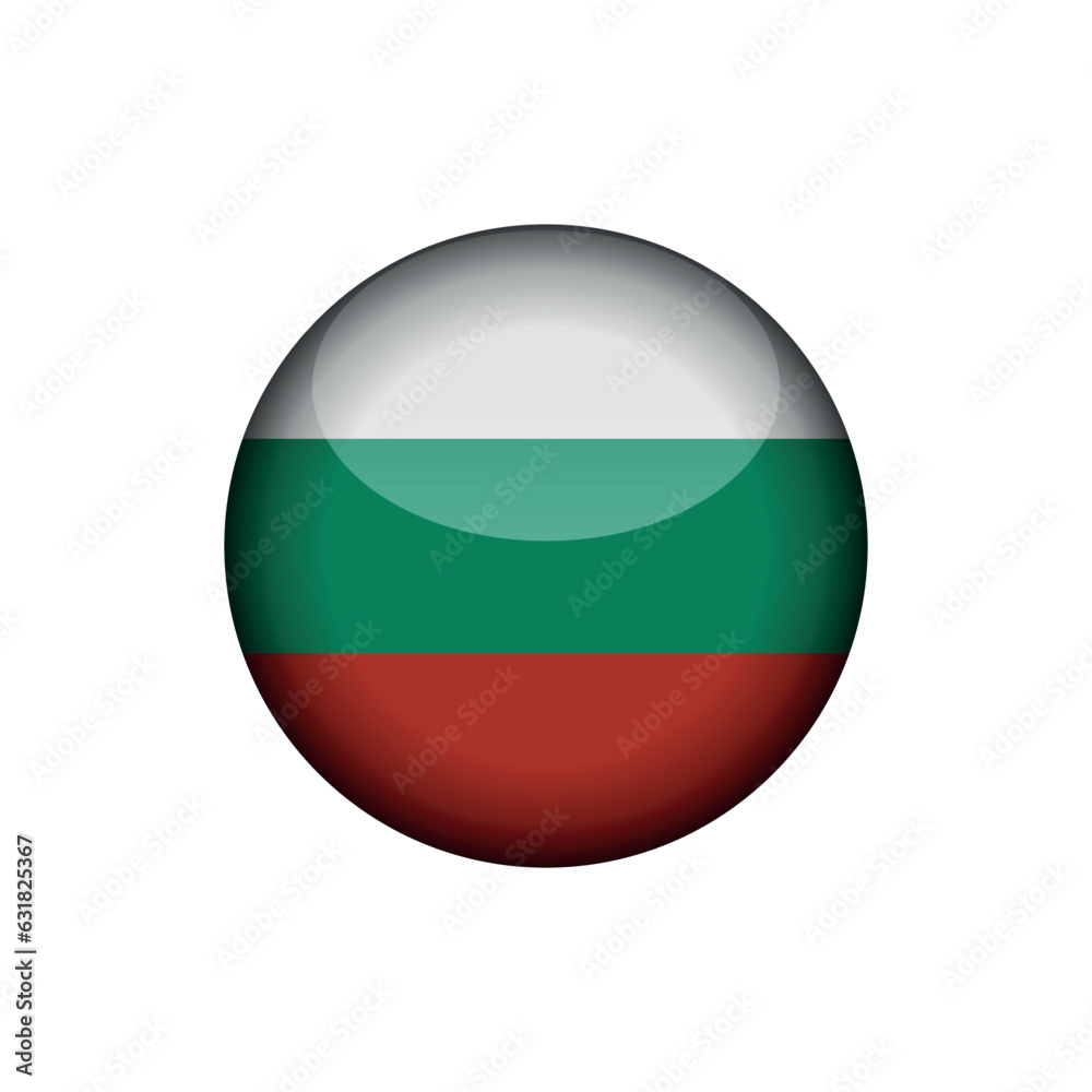 Bulgaria Flag Circle Button Vector Template Bulgaria Flag Circle Button Vector Template