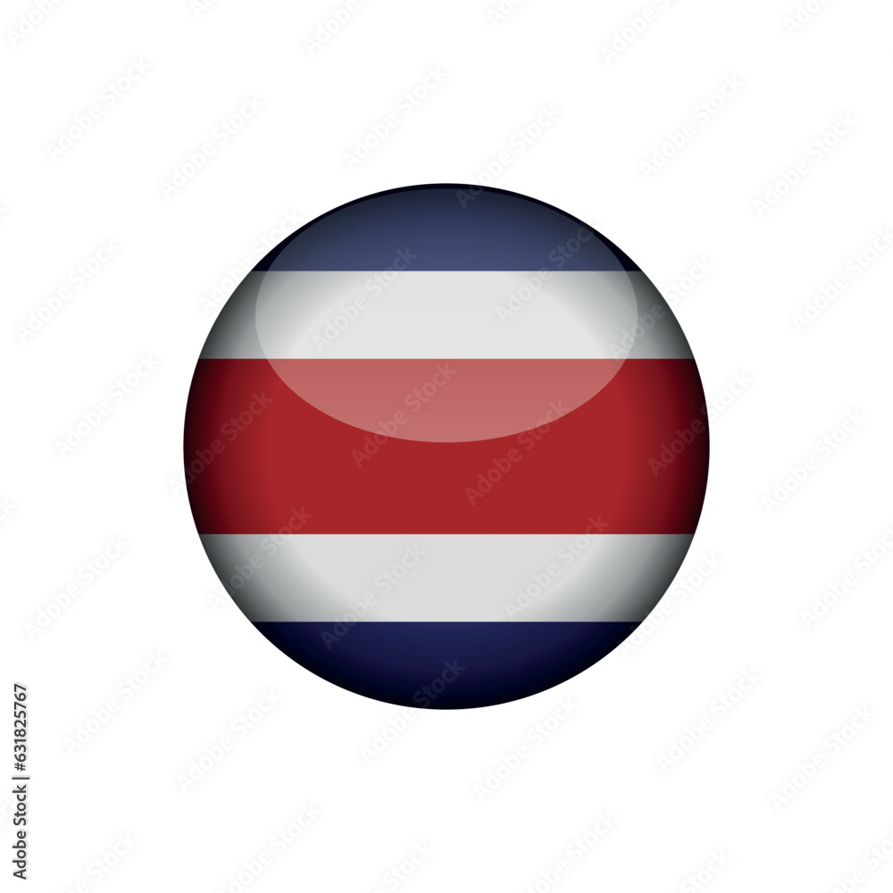 Costa Rica Flag Circle Button Vector Template Costa Rica Flag Circle Button Vector Template