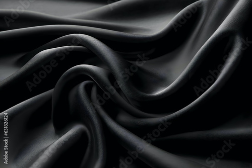 Black satin fabric texture background