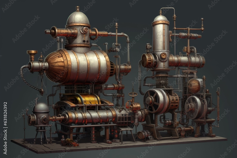Industrial engine machine concept 3d art