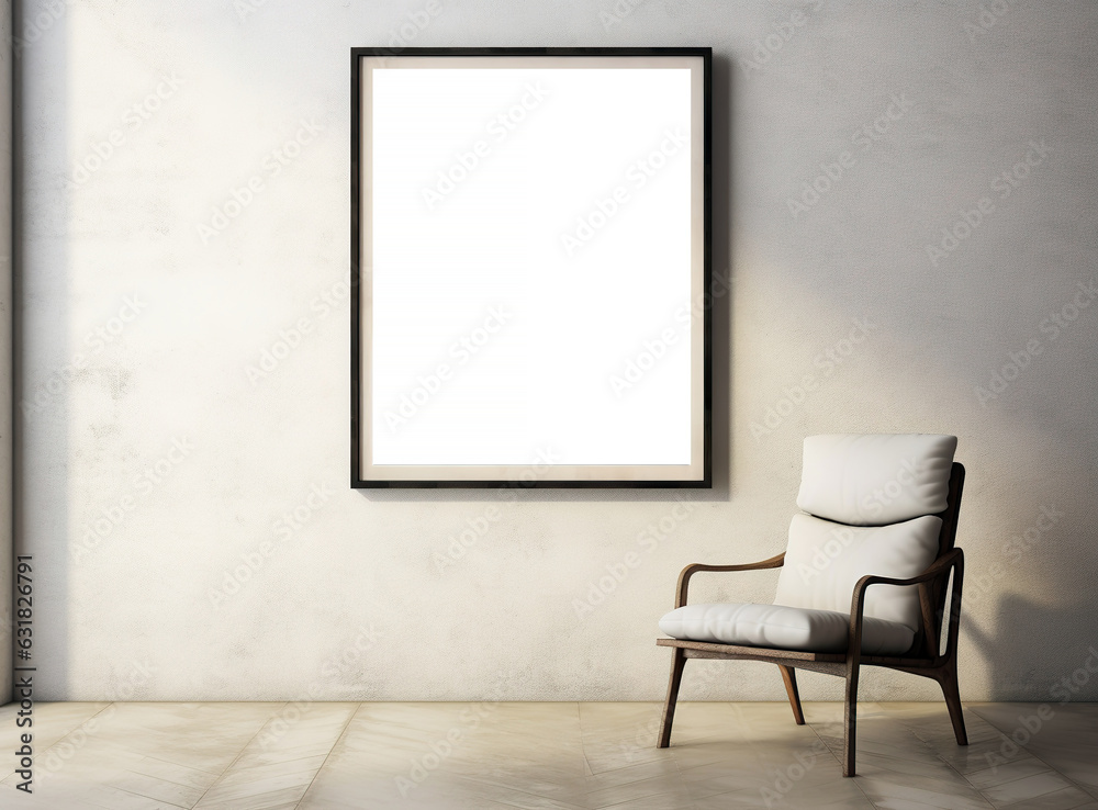 An empty frame frame above chair An empty frame frame above chair