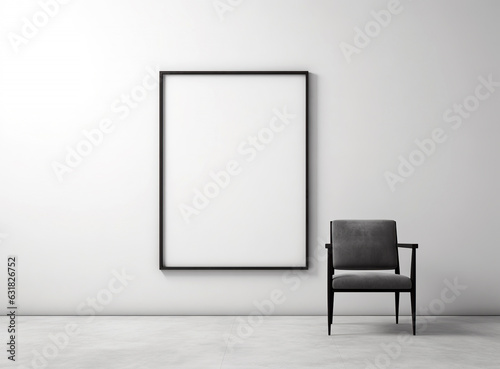 An empty frame frame above chair