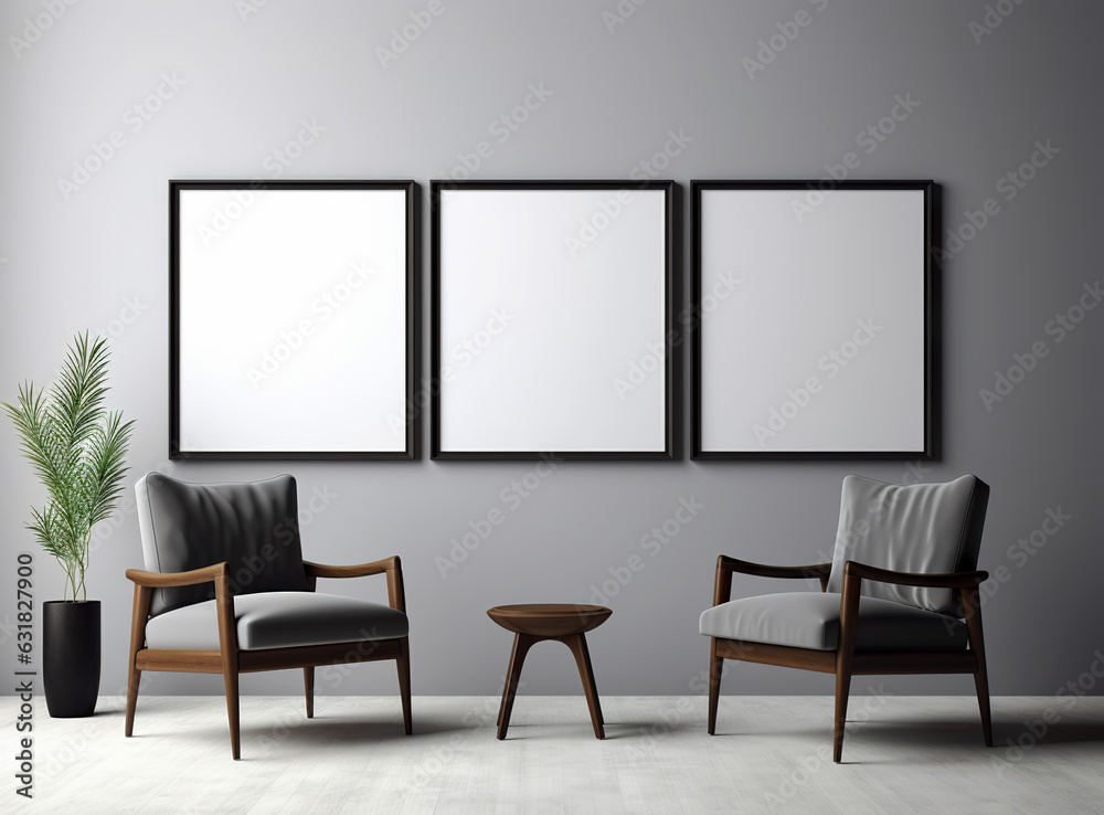 An empty frame frame above chair An empty frame frame above chair