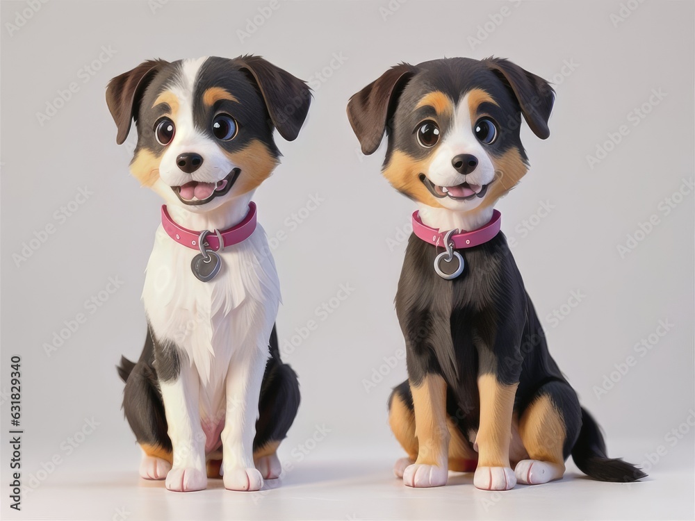 Cute happy dog on a white background. generative ai Cute happy dog on a white background. generative ai