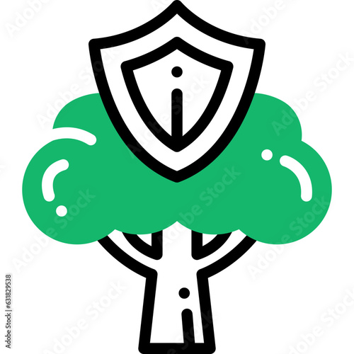 save nature flat line icon