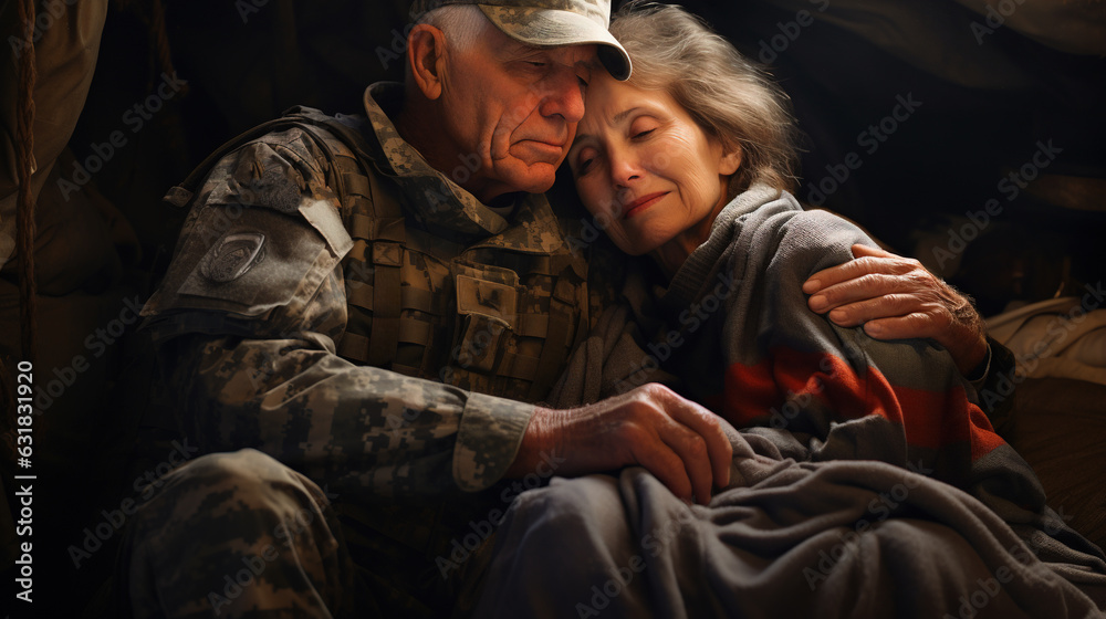 The soldier's grandparents welcome them back with immense pride and love. Their eyes fill with tears as they express admiration for their grandchild's bravery