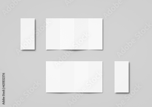 A4 size folded into quarters leaflet mockup