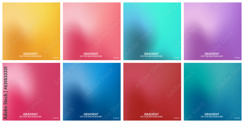 set of banners with background gradient colors
