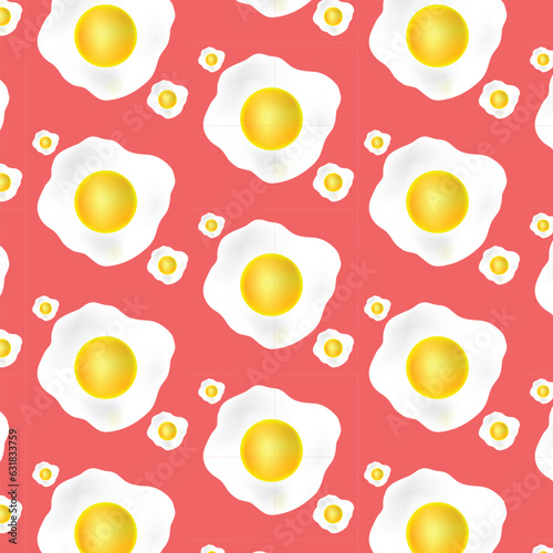 seamless pattern with york egg on Pink Background