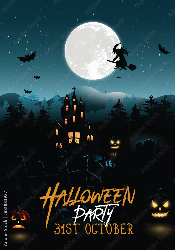 Spooky Halloween Vintage Background for Joining the Halloween Party - Vector Resource for Graphic Designers
