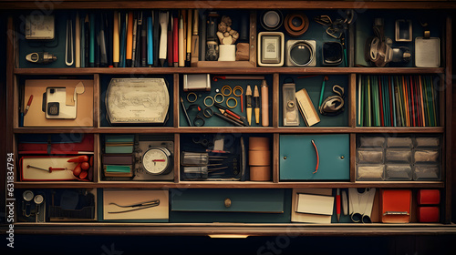 Organized-Drawer-Office-Supplies-Closeup-Adobe-Stock © CreativeConjurer