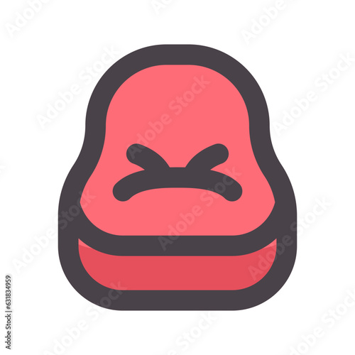 bean bag flat line icon