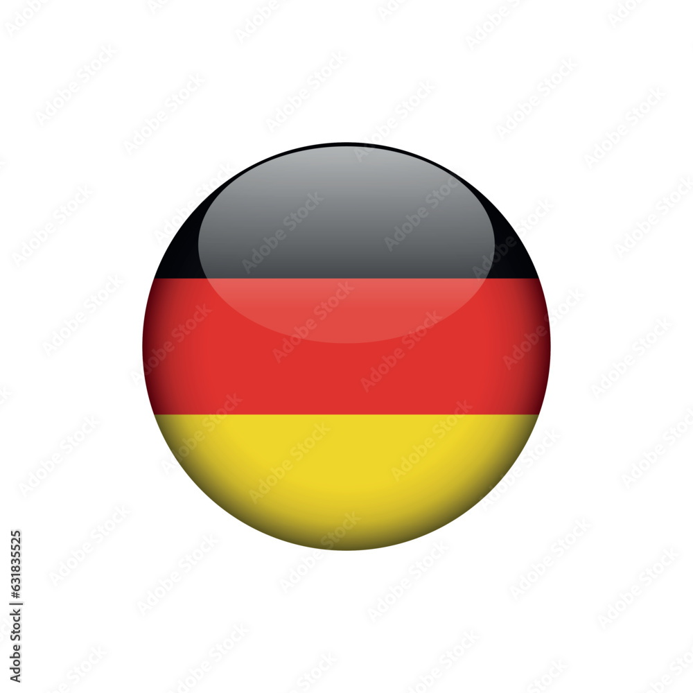 Germany Flag Circle Button Vector Template