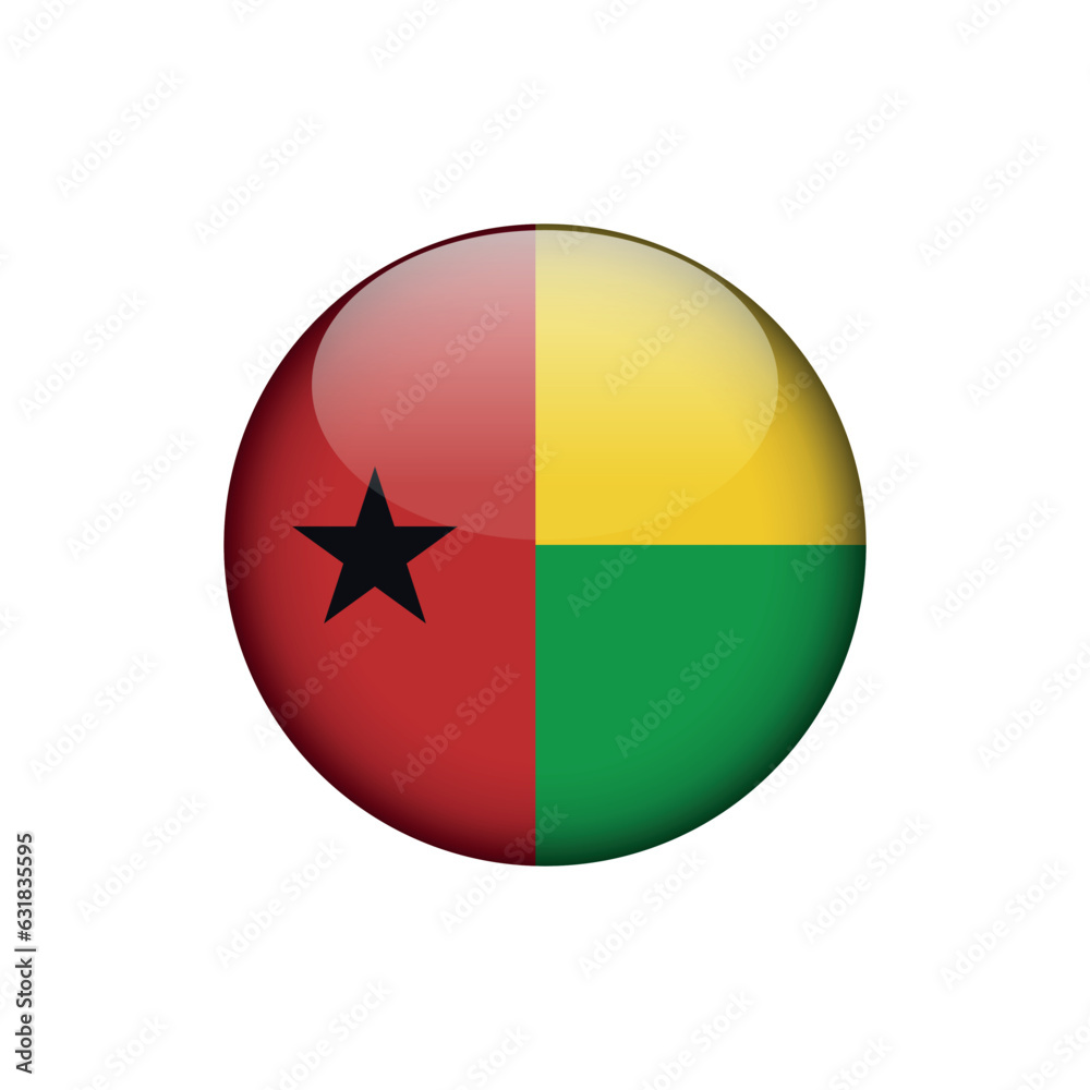 Guinea-Bissau Flag Circle Button Vector Template Guinea-Bissau Flag Circle Button Vector Template