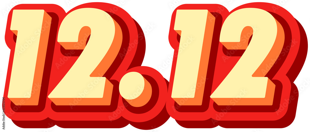 12.12 sale, Promotion label sale, alphabet 3d text effect, promotion discount label. 12.12 sale, Promotion label sale, alphabet 3d text effect, promotion discount label.