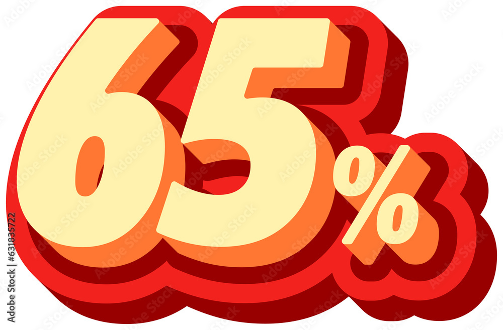 Sale 65%, Promotion label sale, alphabet 3d text effect, promotion discount label. Sale 65%, Promotion label sale, alphabet 3d text effect, promotion discount label.