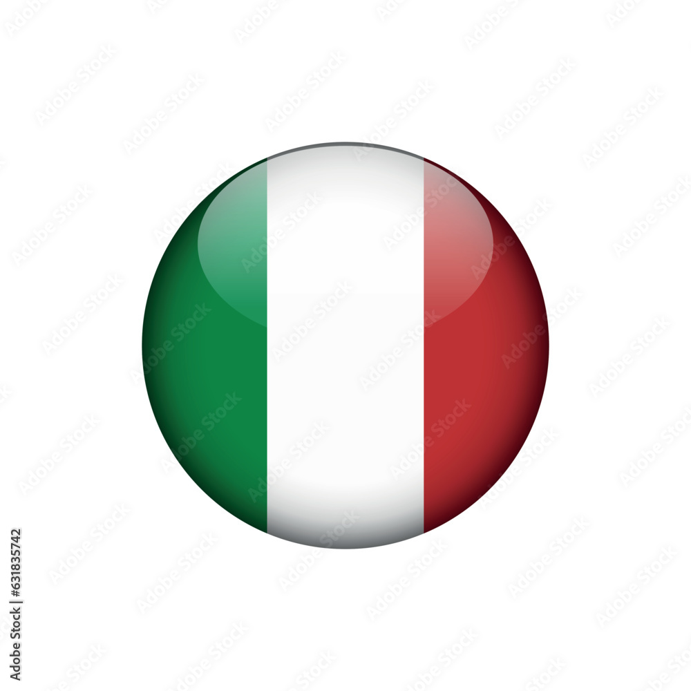 Italy Flag Circle Button Vector Template Italy Flag Circle Button Vector Template