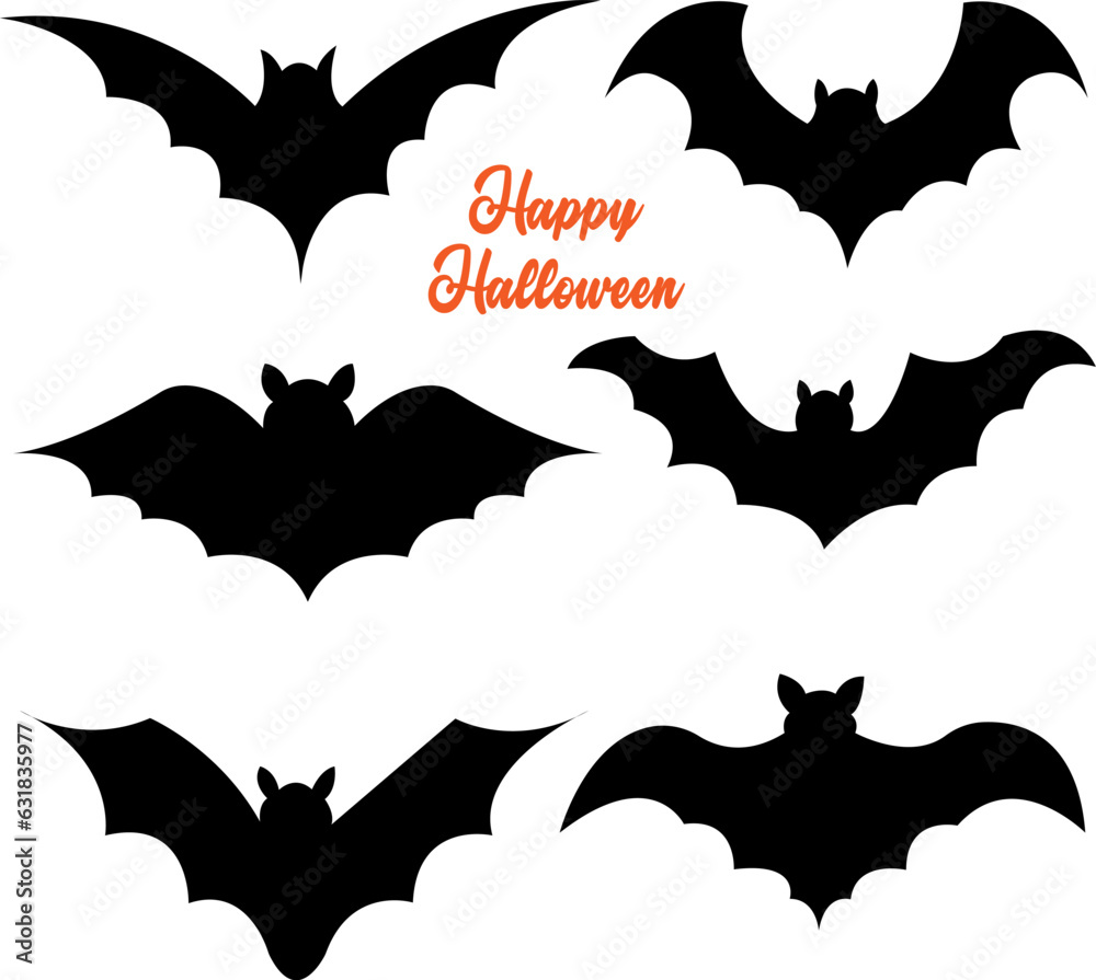 Unique and Creative Halloween Bat Combo vector clipart Design