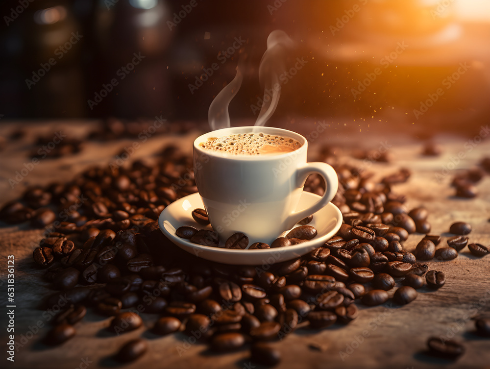 coffee cup with coffee beans, roaster, organic coffee, on a table, premium coffee, porcelain cup, espresso, americano, homemade brew, high quality coffee, outside in nature coffee cup with coffee beans, roaster, organic coffee, on a table, premium coffee, porcelain cup, espresso, americano, homemade brew, high quality coffee, outside in nature