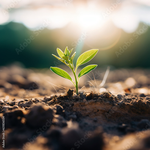 sprout growing in desert, plant growth, nature taking over, hope for the future, leaf, leaves, drought, rain, plant a tree, ecology, CSR, Company social responsability, forest, climate change