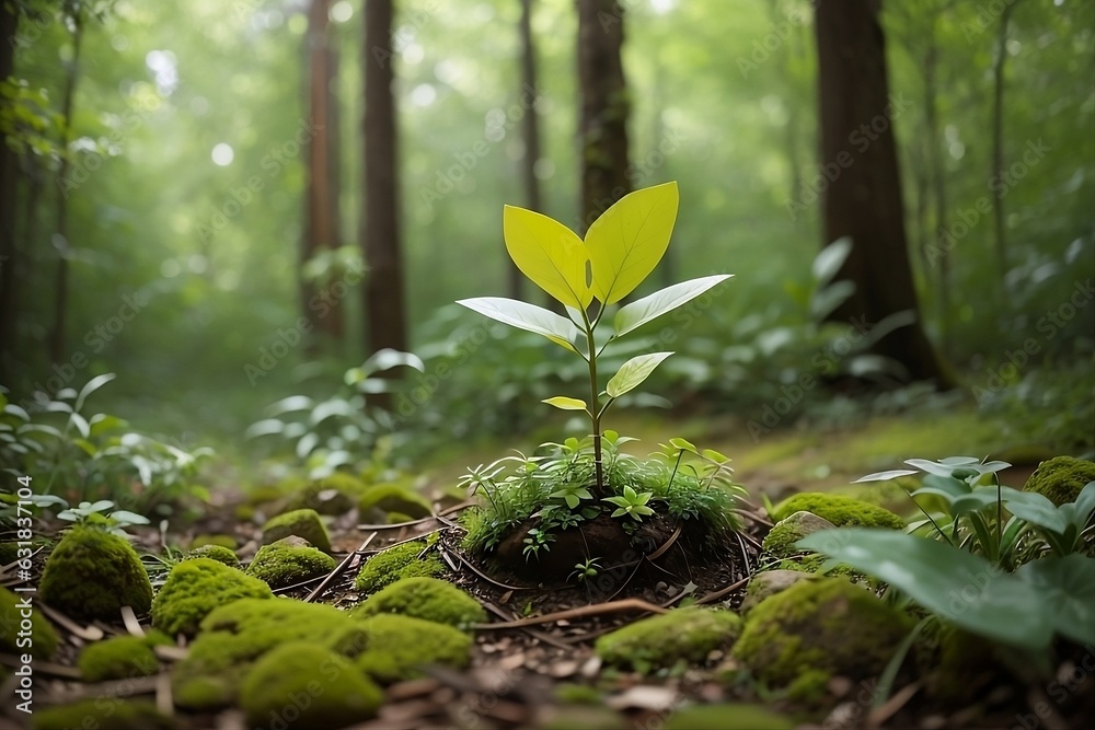 Fern in the Forest Young Plant Seedling Green New Growing Fern in the Forest Young Plant Seedling Green New Growing