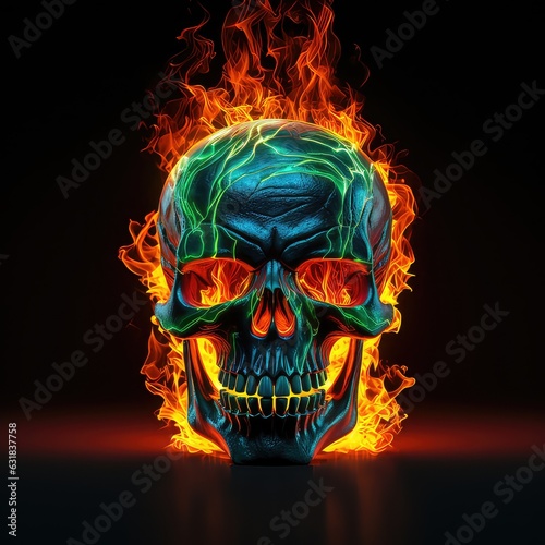 skull with flames 