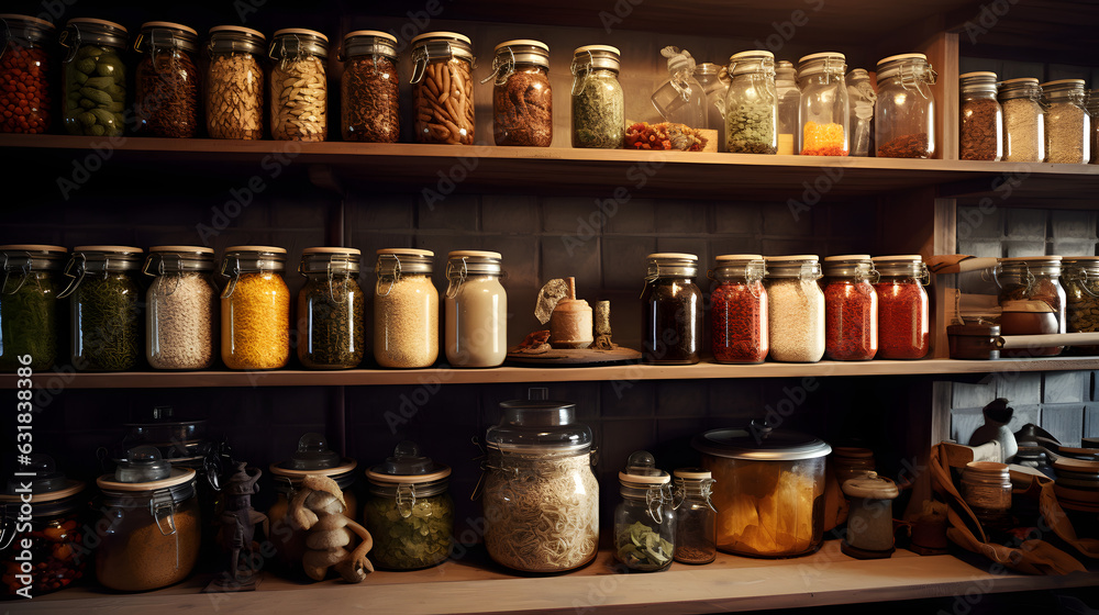 Organized-Pantry-Spice-Jars-Closeup-Adobe Organized-Pantry-Spice-Jars-Closeup-Adobe