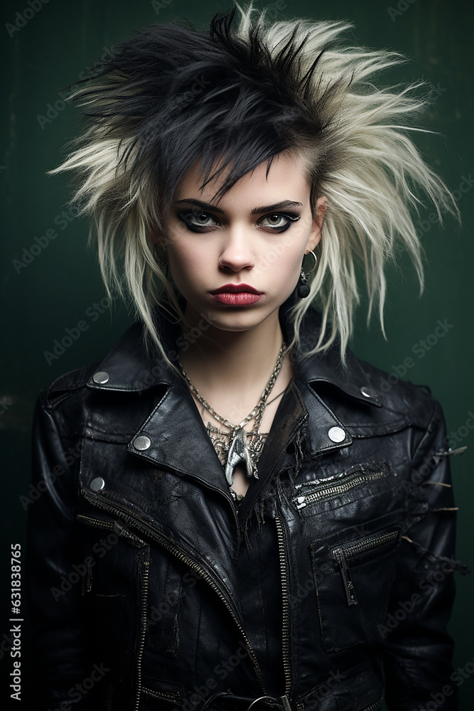 Portrait of a woman with punk style Portrait of a woman with punk style