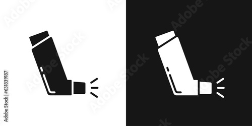 Asthma inhaler vector icon. Lung inhaler, puffer photo
