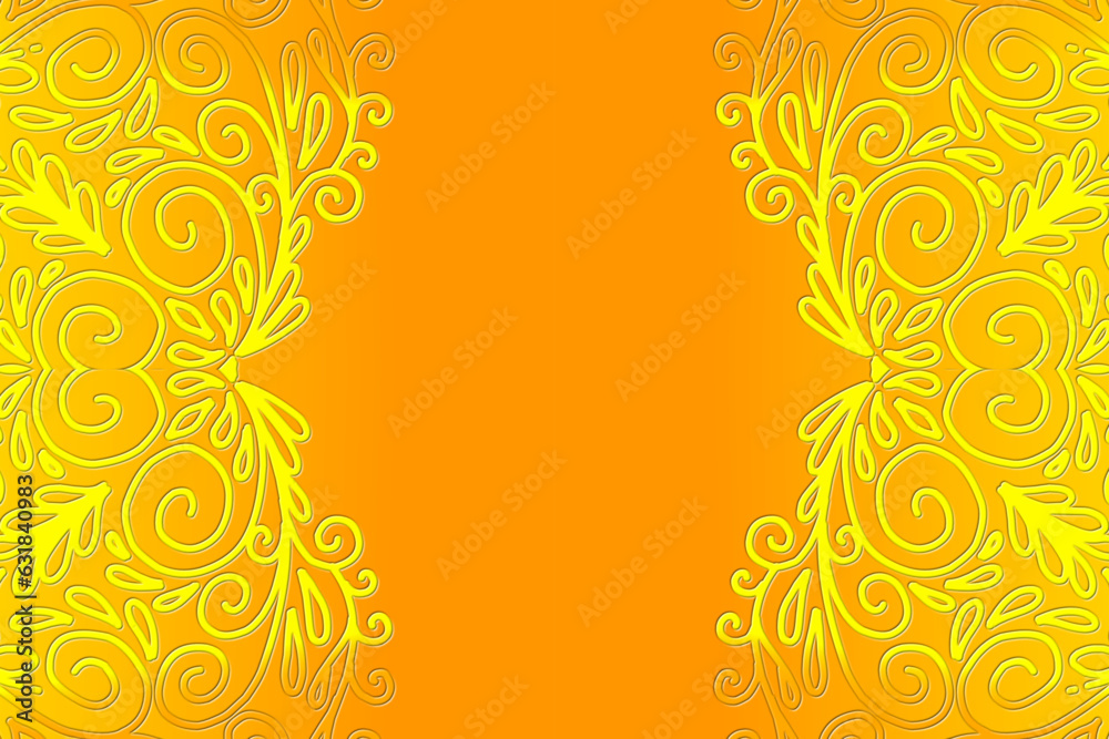 Luxurious 3D emboss nature batik ethnic dayak gradient flower and leaf art design for wedding presentation template Luxurious 3D emboss nature batik ethnic dayak gradient flower and leaf art design for wedding presentation template