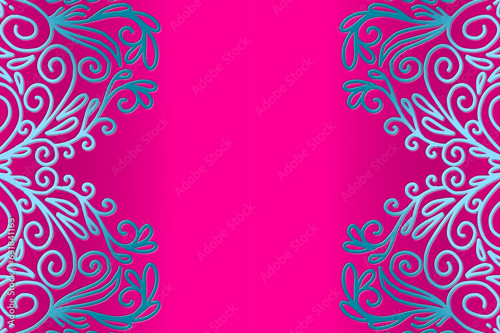 Luxurious 3D emboss nature batik ethnic dayak gradient flower and leaf art design for wedding presentation template Luxurious 3D emboss nature batik ethnic dayak gradient flower and leaf art design for wedding presentation template